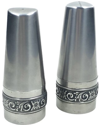#ad Vintage MCM International Decorator Salt amp; Pepper Shakers Japan Stainless $21.00