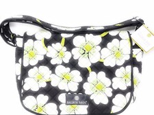Balboa Baby Messenger Diaper Bag Black With White And Lime Green Floral NWT