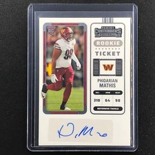 2022 Contenders PHIDARIAN MATHIS Rookie Ticket Auto Base #170