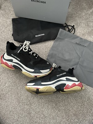Balenciaga Triple S Trainers 38 Black/Red UK