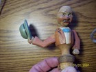 MECHANICAL GERMAN WINE CORK STOPPER . MAN TIPPING HAT.  ALL WOOD VINTAGE — photo 2