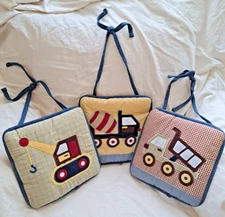 Geenny Boys Nursery 3 Piece Wall Hangings Constructor Construction Tools Trucks