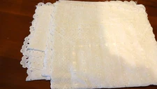 8 Antique white eyelet runners or dresser scarves