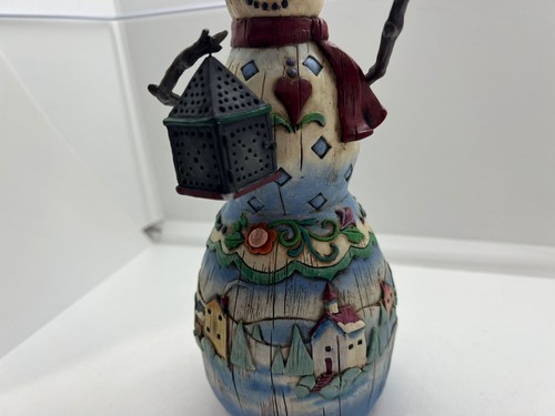 Jim Shore Snowman Figure Winter’s Light 2003 Heartwood Creek 10” #112253 - Picture 14 of 15