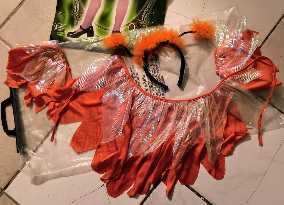 Sparkle Butterfly Orange Velvet Costume from Fun World Child Size Small (4-6) - Image 2 of 4