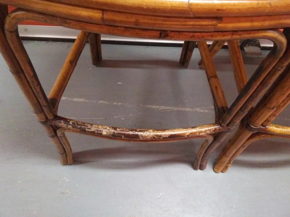 Par de sillas de bambú Pierce Martin Quality barra trasera alta Foto 3 de 4