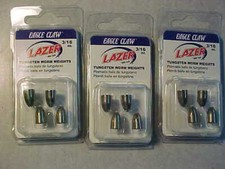 12 new Eagle Claw Tungsten Worm Weights 3/16 oz 3 pks of 4each