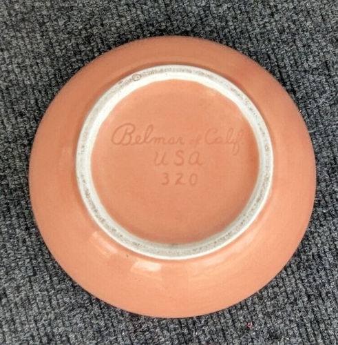 Peach pink California pottery heavy ceramic bowl Belmar 6 1/4 in d, 2 3/4 in h - Picture 4 of 4