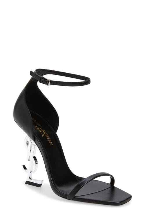 Saint Laurent Opyum sandalo con cinturino alla caviglia in nero taglia 9Us 39