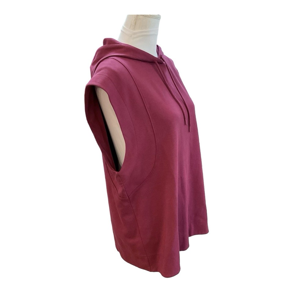 Athleta Womens Sundown Sleeveless V Neck Red Athletic Hoodie Size M