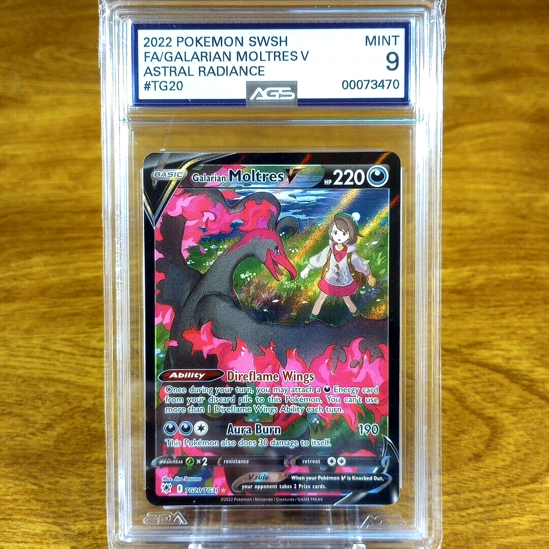 Pokemon Astral Radiance Galarian Moltres V TG20/TG30 AGS Mint 9