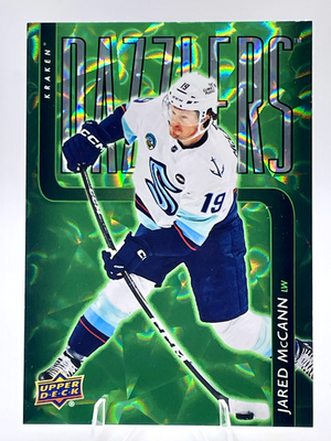 2025・26現行✨Y'sフェイデッド・プレイド・ジャカードジャケット 2025-26 Upper Deck Hockey Green Dazzlers Insert - You Pick