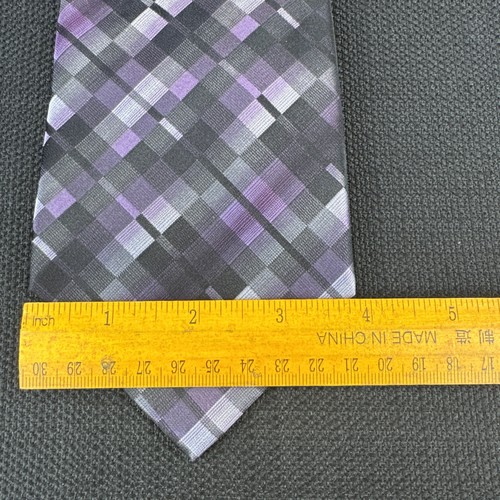 Calvin Klein Purple Geometric X-long Men's Tie 100% Silk 62"x3.75" XL Necktie - Picture 5 of 12