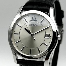 SEIKO CREDOR 8J82-0AA0 Herrenuhr Silber Quarz mit Original Band