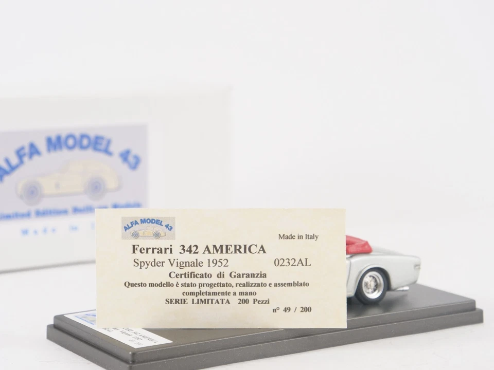 Alfa Model 43 - Ferrari 342 America Spyder Vignale 1952 - Immagine 3 di 4