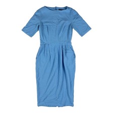 Asos Tall Blue Textured Summer Sheath Pencil Dress size 8