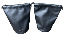 Qty 2 NEW Sony Genuine Lens Pouch Soft Case  9" x 4.5" - Ships FREE