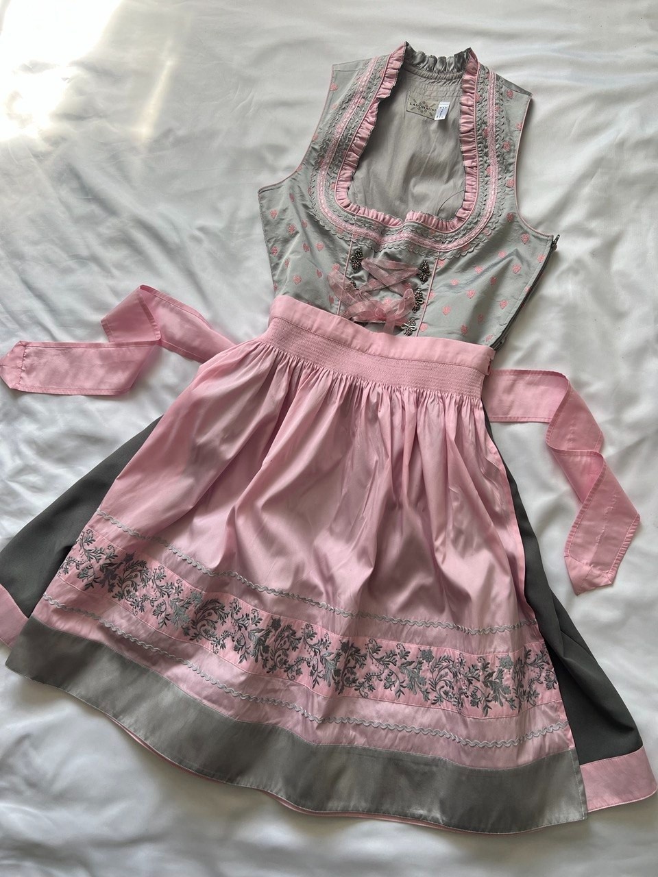 Dirndl Dress Landhaus Trachten Oktoberfest Embroidered Austrian Tyrol Size EU 38