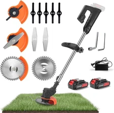 Wireless Cordless Grass String Trimmer Lawn Edger Weed Wacker Cutter + 2 Battery