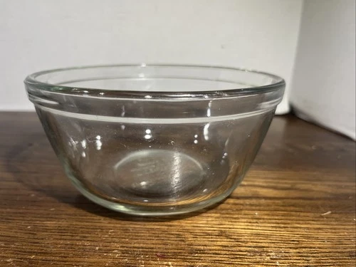 Anchor  1056  CLEAR GLASS Mixing Bowl 1 QT  Oven Ware Vintage USA