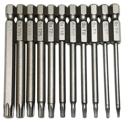 YDLQWCZ Security Torx Bit 11 Pieces 1/4 Inch Hex Shank T6 T7 T8 T9 T10 T15 T2...