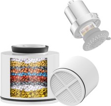2 Pcs Shower Head Filter Replacement Cartridge for Filtered Fixed Shower Heads: