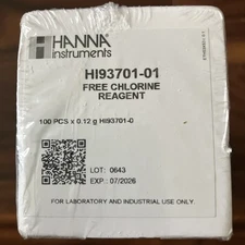 Hanna Instruments HI93701-01 Free Chlorine Reagents Pack Of 100 Exp 07/2026