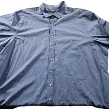 Polo Ralph Lauren Shirt Mens 4XB Blue Button Down Big Pony Oxford Casual