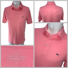 Vineyard Vines Performance Polo Shirt Men  s S Pink Poly Stretch Peru YGI X5-56