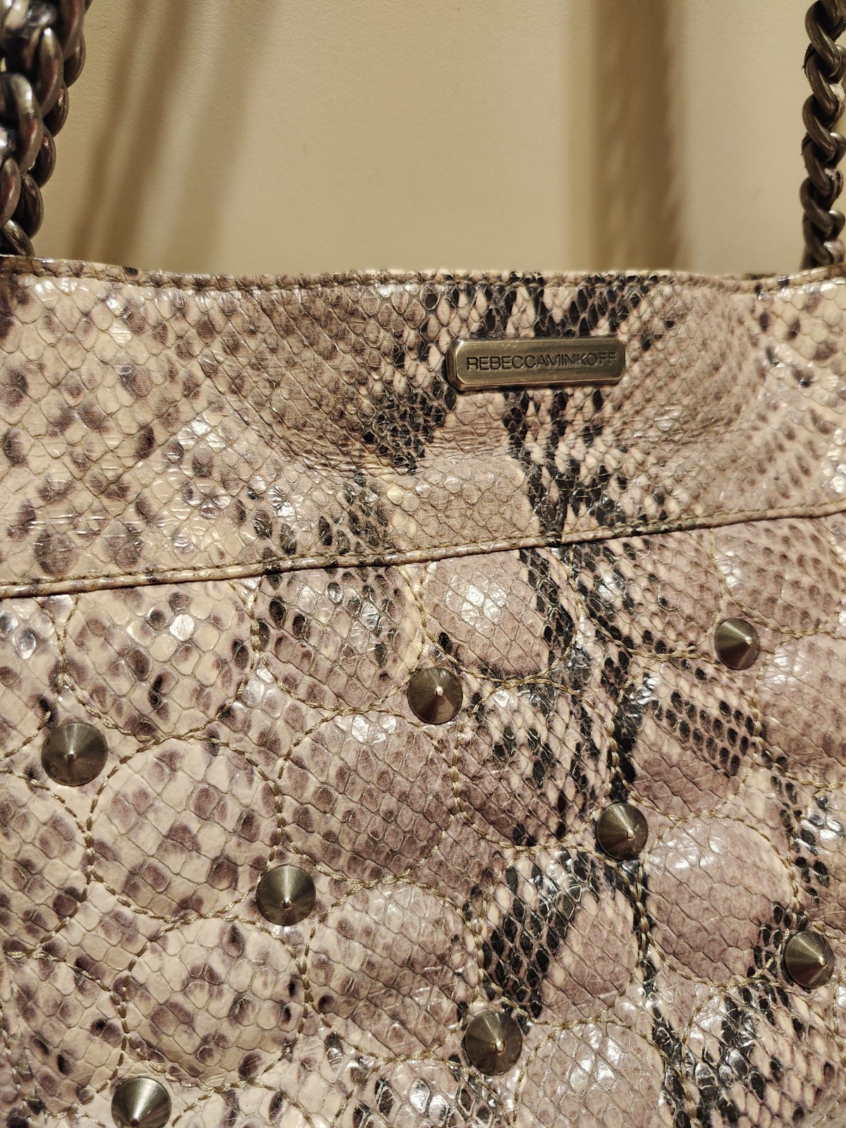 Rebecca Minkoff Python Embossed Leather Chain Lin… - image 9