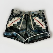 Flirty Leather Lederhosen German Bavarian Oktoberfest Beer Costume Girl Shorts