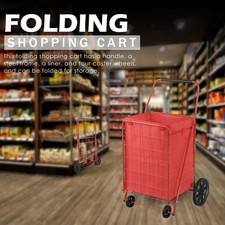 Folding Shopping Cart Grocery Basket Wheels Rolling Bag Waterproof Storage New