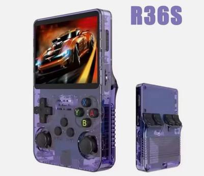 R36S Retro Handheld Konsole, Lila, ArkOS, 128GB, 20.000+ Spiele NEU&OVP