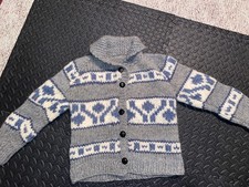 Grandma Knitted Cowichan Style Sweater Youth