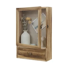 Shadow Box Frame, 3.2" Deep Shadow Box Display Case with Real Glass and Drawe...