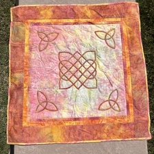 Handcrafted Quilted Appliqued Mini Wall Hanging “Celtic Sunset” Signed 26x26