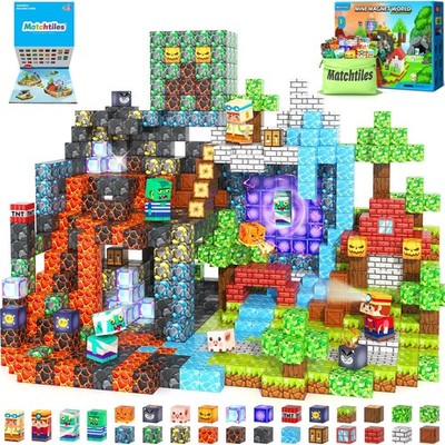 150 PCS Magnetic Blocks Toys, Build Mine Magnet World Set, Magnetic Tiles Bui...