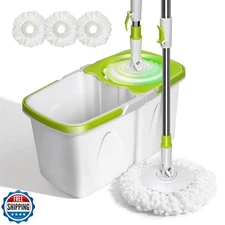 Spin Mop and Bucket,Masthome Mop and Bucket Set with Wringer.4L Detachable Bu