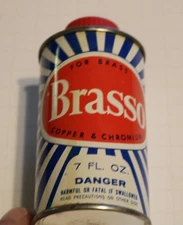 Vintage Brasso 7 oz half full tin, brass, copper & chromium polish, nice decor