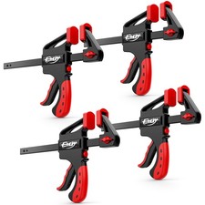 6" Mini Bar Clamps for Woodworking 4-Piece, One-Handed Clamp/Spreader, Light-...