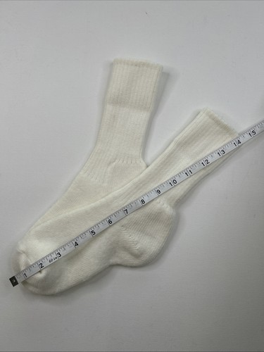 VTG Quarter Socks Ankle White 80s 90s Acrylic Blend Size 9-11 USA Made Roll Top - Picture 4 of 7