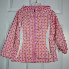 Pink Polka dot Reversible Hooded Pockets ZeroXposur School Jacket Girls Sz 5 6