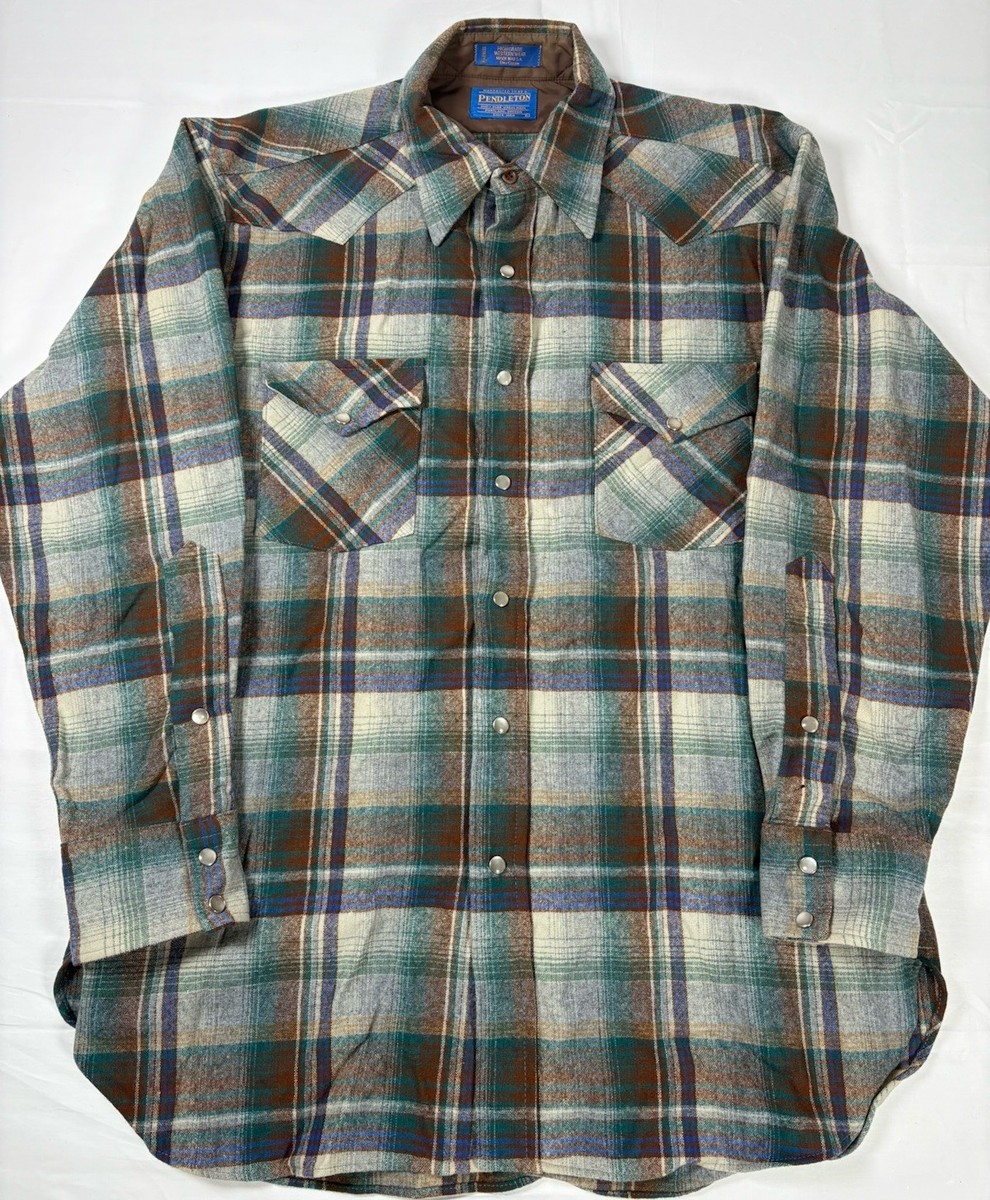 Vintage Pendleton High Grade Western Wear Wool Pearl Snap Shirt