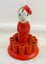 VTG 1920 Art Deco Orange Pottery Bellhop Porter Phillip Morris Cigarette Holder