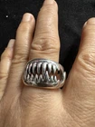 Vintage 925 Sterling Silver Unique Openable Shark’s Mouth Ring -uk Size Q 9.23g
