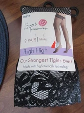 SECRET TREASURES MISS LACE TOP THIGH HIGHS BLACK strongest tights size MISSY