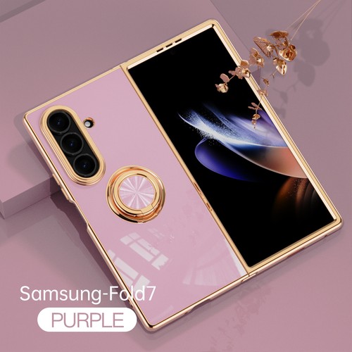 For Samsung Galaxy Z Fold 7 6 5 4 Luxury Electroplate Soft TPU Ring Stand Cover - Picture 17 of 19