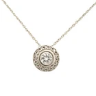 Vintage Original Sterling Silver Moissanite Gemstone Pendant Estate Necklace