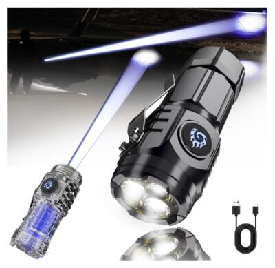 German Three-Eyed Monster Mini Power Flashlight Pocket Clip Flashlight