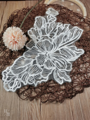chinese dress ladies Embroidered Flower Leaf Bridal Lace Applique main image 1